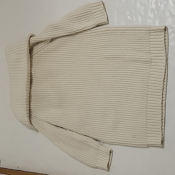 NWT Lands End women's 3/4 sleeve oversized cowl neck sweater sz medium cream - Picture 4 of 5